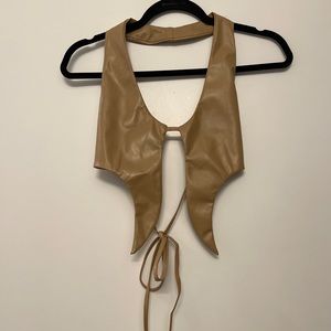 Leather Nude Crop top